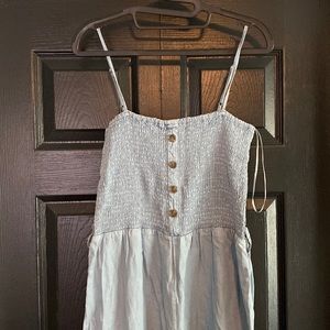 Soft chambray jumpsuit, flowy legs, super comfy